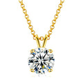 Moissanite Necklace for Women,0.1CT-12.0CT Lab Created Diamond Pendant 18K White/Yellow Gold Plated Sterling Silver Necklace Round Moissanite Pendant Diamond Solitaire Necklace Gift for Mom/Wife Moissanite Diamond Jewelry with GRA Certificate of Auth