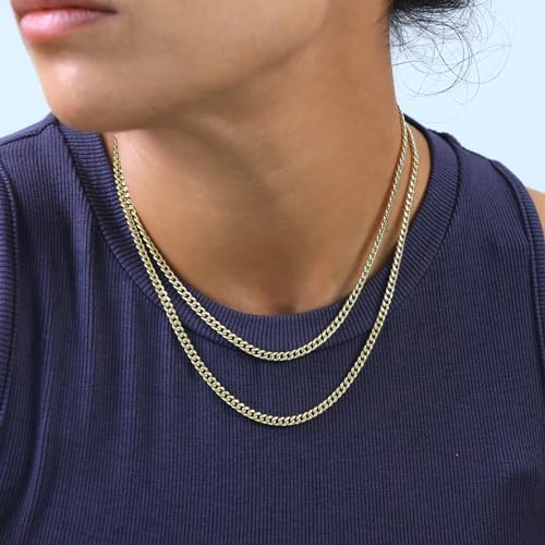 14k Yellow Gold 4mm Miami Cuban Link Chain Pendant Necklace S483868