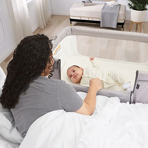 Bassinet and Bedside Sleeper in Dark Blue, Lightweight and Portable R3284