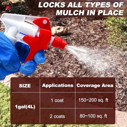 Mulch Glue - 1 Gallon Concentrate Gravel Glue with Applicator for Landscaping W367416