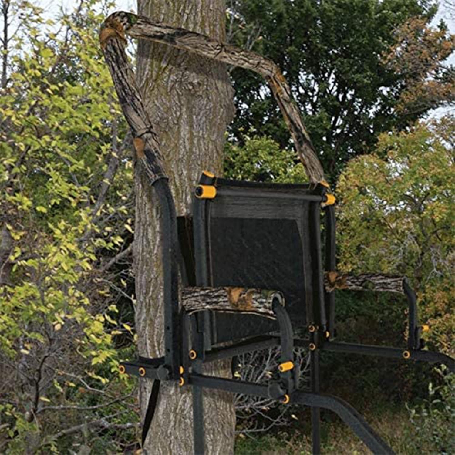 Hunting Climbing Ladder Tree Stand, 17 ft, 1-Person, Black L18653