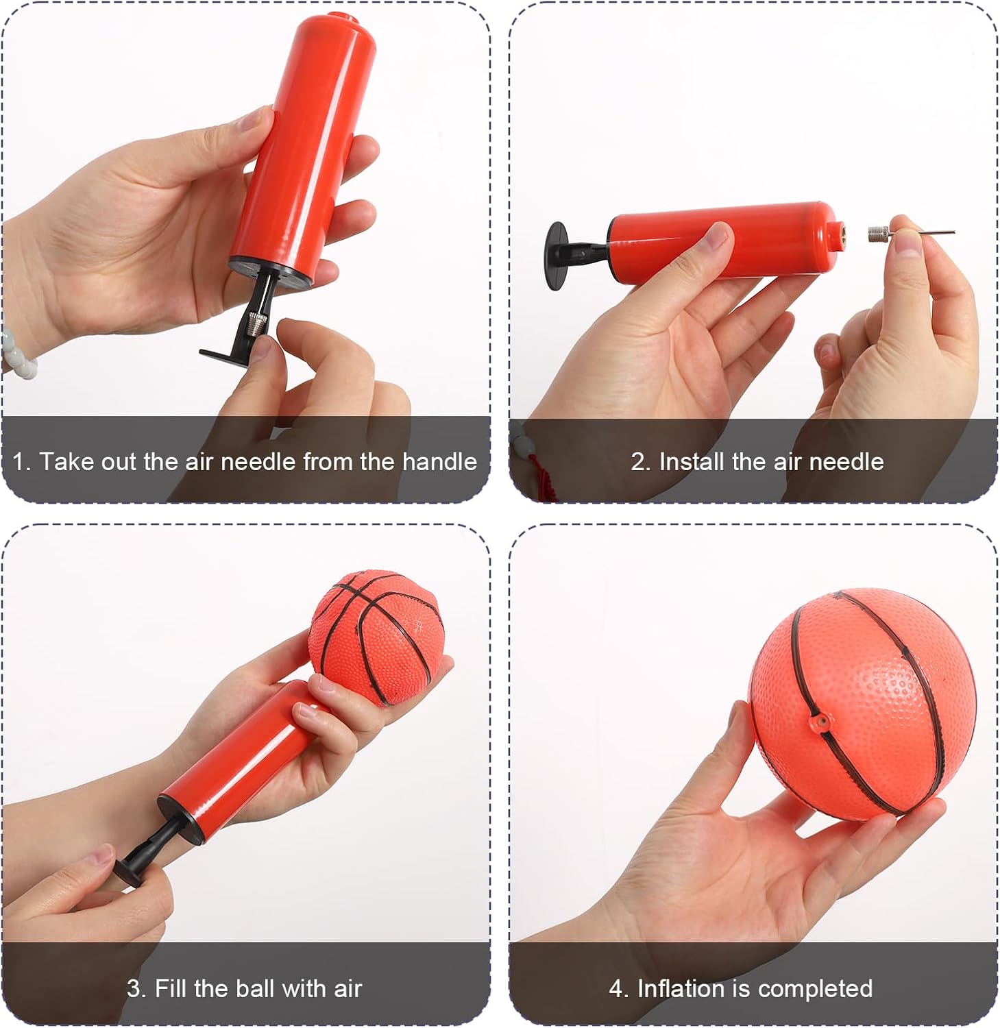 Trampoline Basketball Hoop Set with Mini Basketballs and Pump Q263