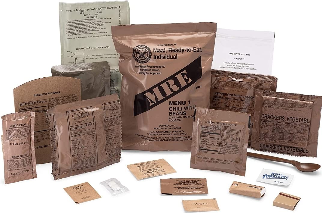 MREs Meals Ready-to-Eat Assorted Flavor 4-Pack Emergency Meals E276