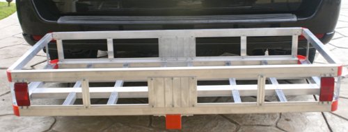 Aluminum Cargo Carrier with High Side Rails, 2" Hitch Mount, 500-lb Capacity A31449