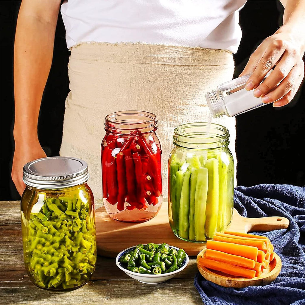 12 Pack Mason Jars with Airtight Lids, 16 oz for Canning and Food Storage F46920