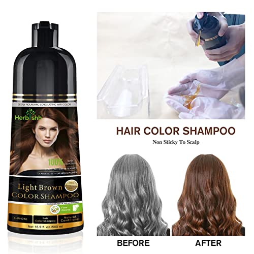 Hair Color Shampoo for Gray Hair, Dark Brown, Ammonia-Free P7986