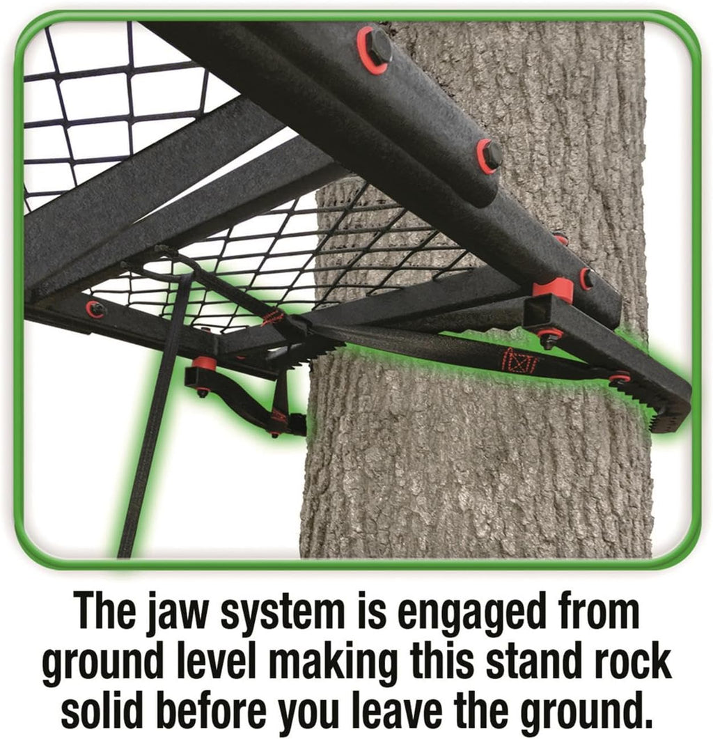 Single Person Ladder Tree Stand with Grip Jaw System, Portable Hunting W606