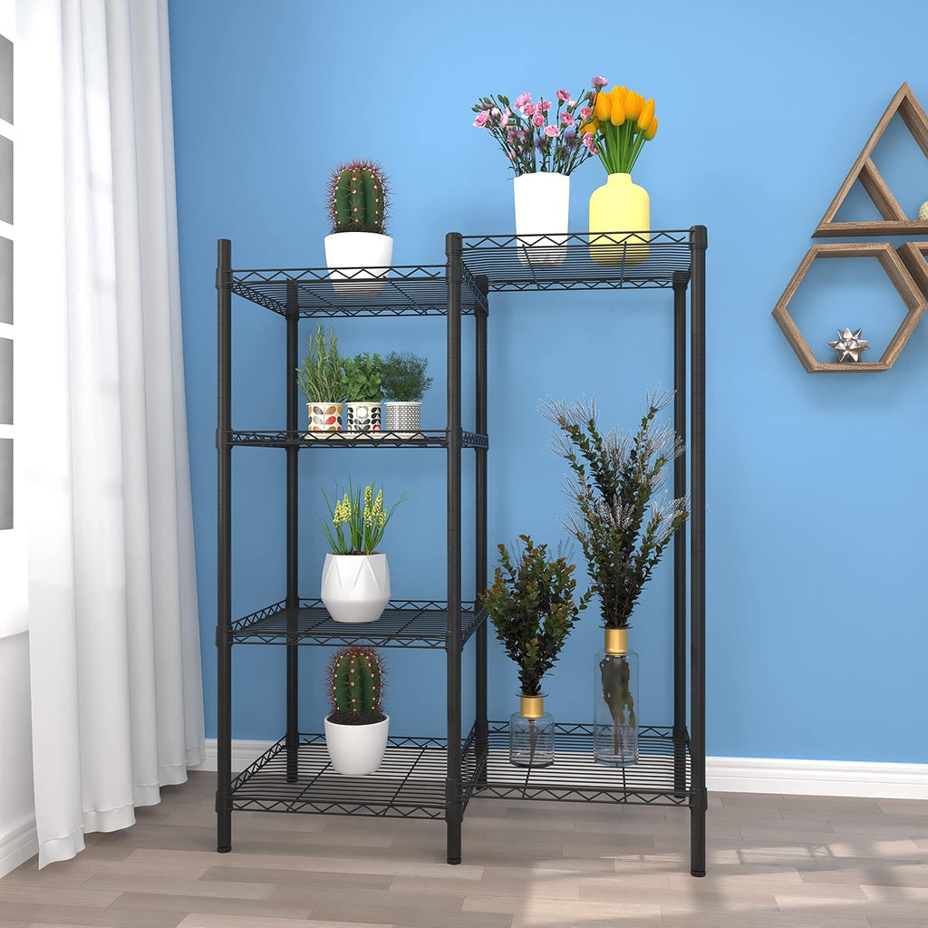 6-Tier Plant Stand for Indoor Outdoor, Metal Flower Pot Holder Rack, Black M9975