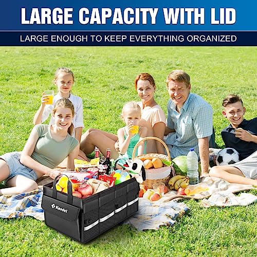 Car Trunk Organizer with Lid, Collapsible Storage for SUV, Truck, Sedan T2149