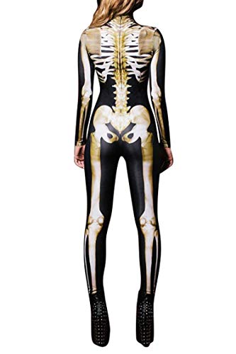 Women's Skeleton One-Piece Swimsuit Costume with Zip-Back Z324420