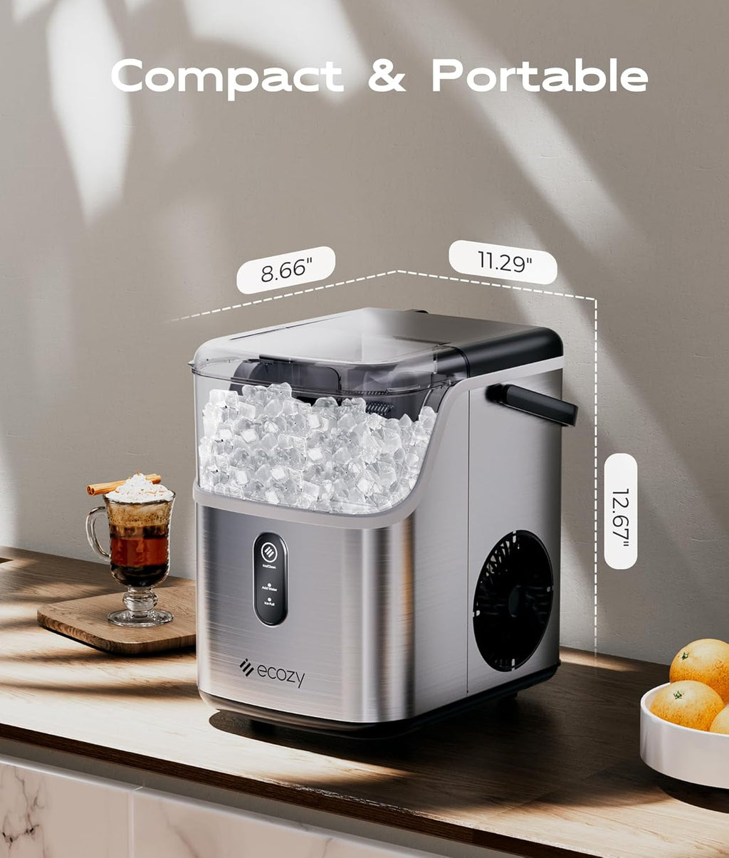 Nugget Ice Maker Countertop, 33 lbs/24H, Self-Cleaning, Stainless Steel H538340