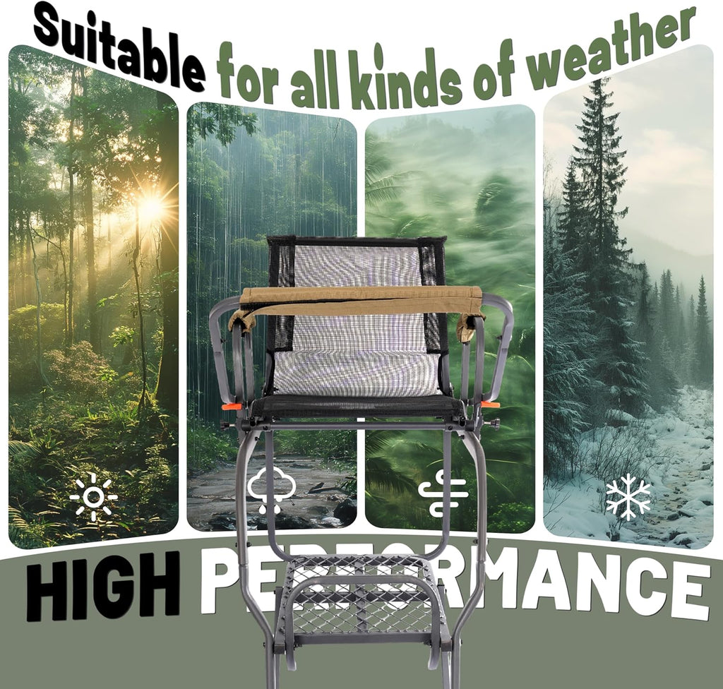 Ladder Tree Stand for Hunting with Mesh Seat Steel Z40000