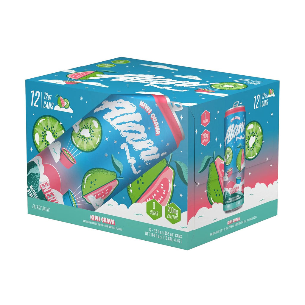 Sugar Free Kiwi Guava Energy Drink with Caffeine, 12 oz Cans (12 Pack) G581434