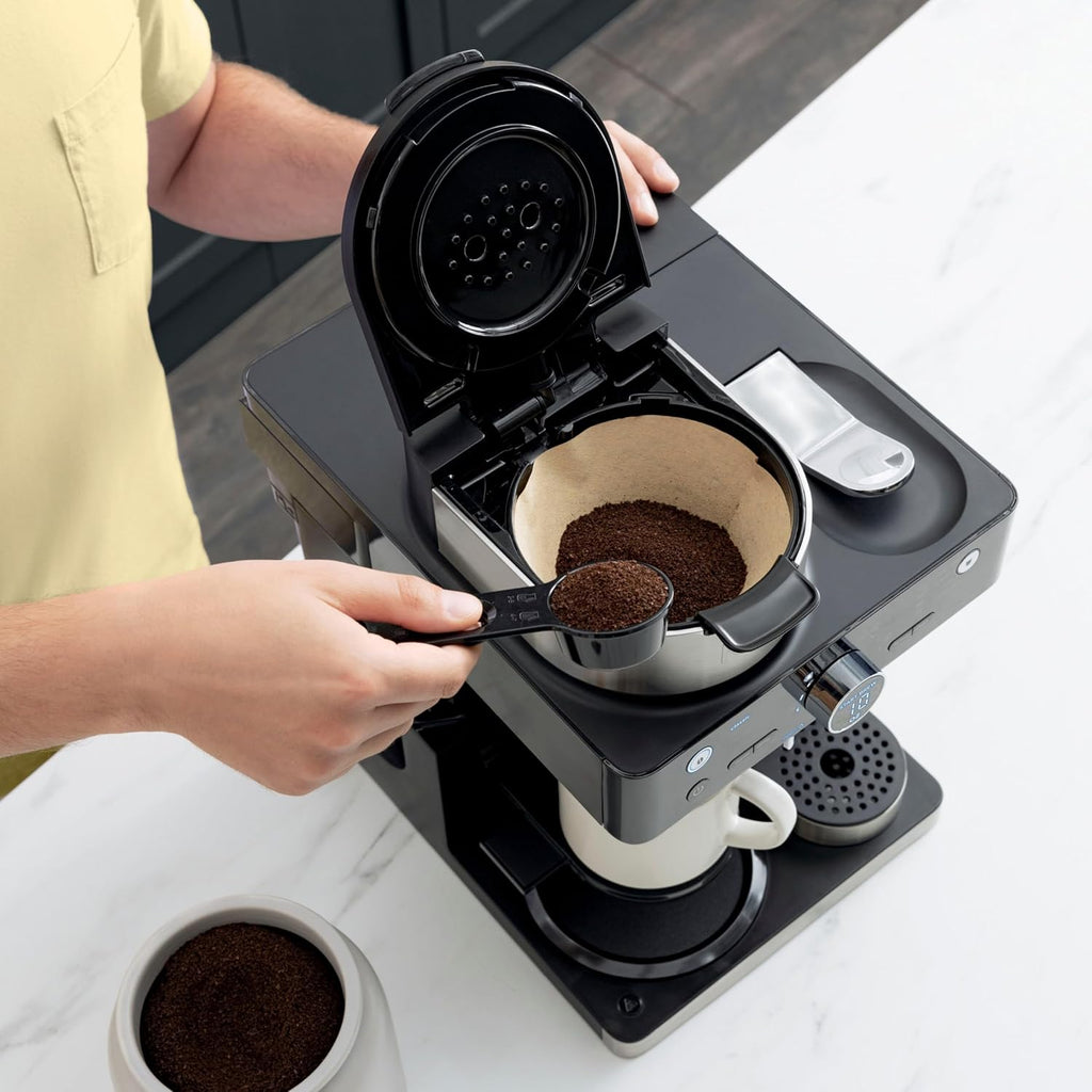 Espresso & Coffee Barista System with Ristretto Function, Single-Serve & 12-Cup Carafe, Built-in Frother A553936
