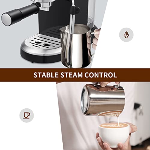 20 Bar Espresso Machine with Detachable Water Tank, Black S49415