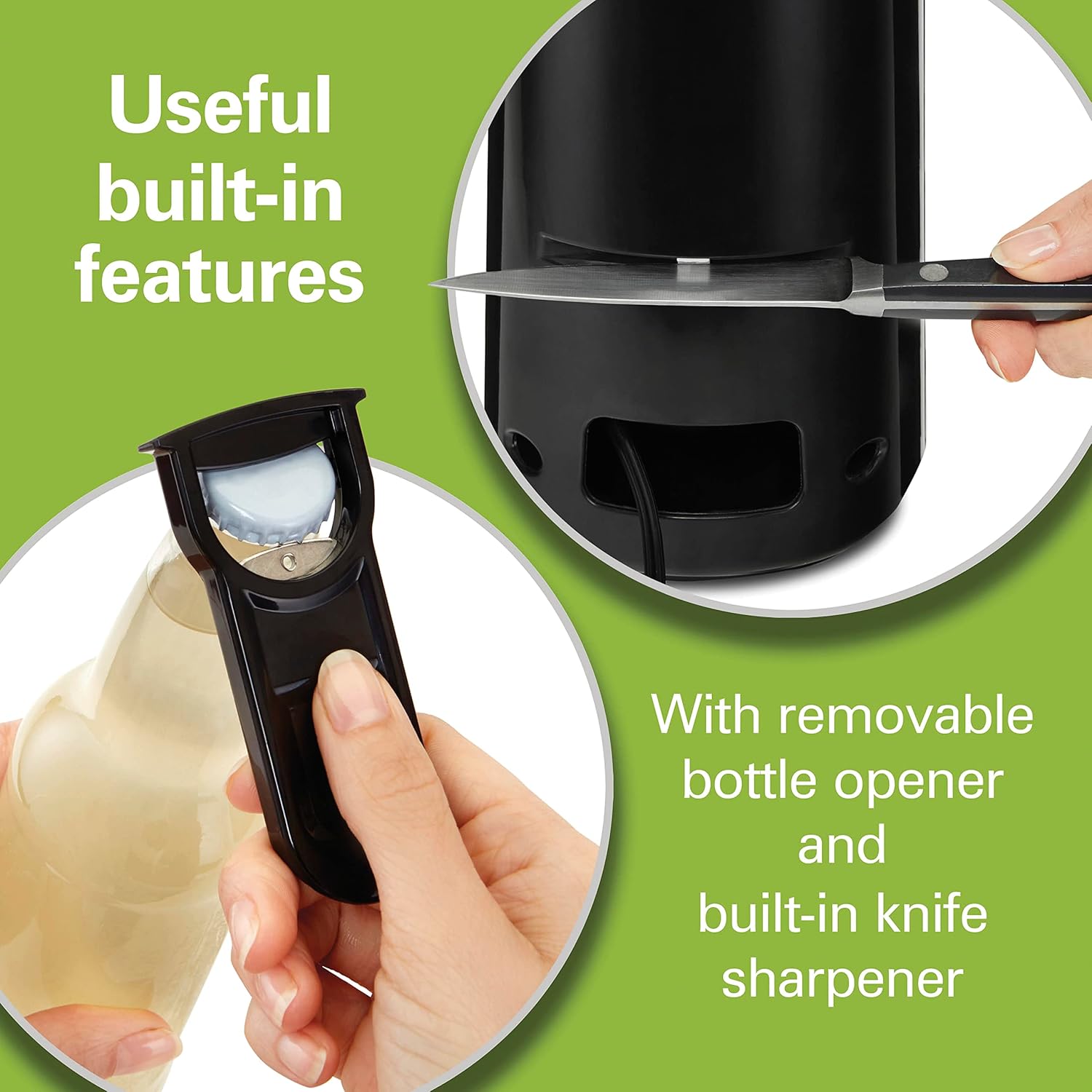 Electric Automatic Can Opener with Push Down Lever and Knife Sharpener G343