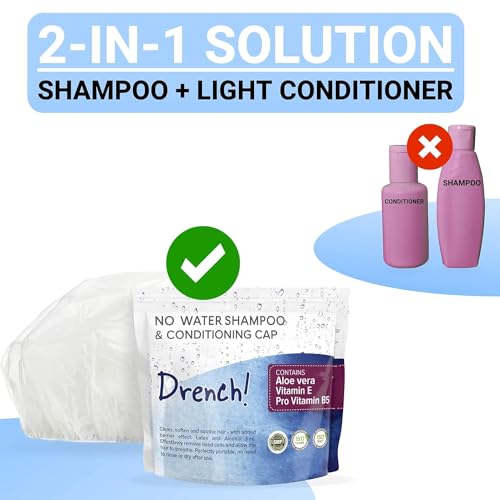 No Water Rinse Free Shampoo Caps with Aloe Vera and Vitamin E, 24 Count D723334