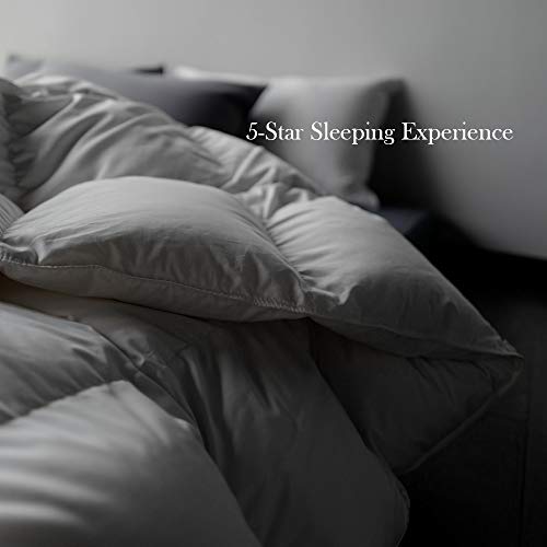 Goose Feathers Down Comforter King Size White 60 Oz Cotton Duvet Insert E591