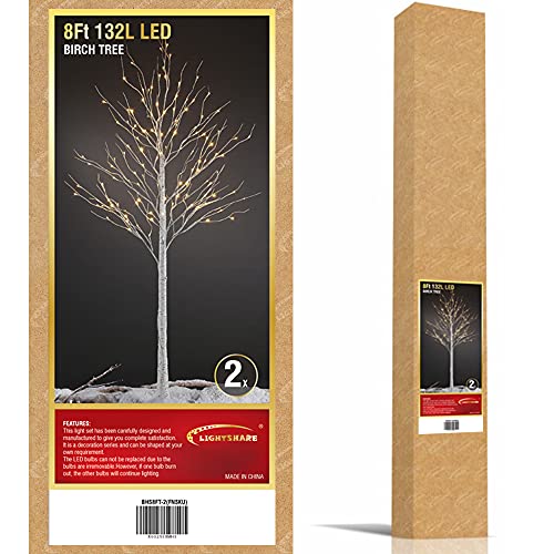 Birch Tree with 48 LED Lights, Warm White, Indoor and Outdoor Y53055