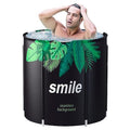 Small Space Portable Bathtub, Foldable Soaking Bathing Tub for Adults, Japanese Soaking Standing Bath Tub for Shower Stall, Separate Family Bathroom SPA Tub, Ideal for Hot Bath Ice Bath