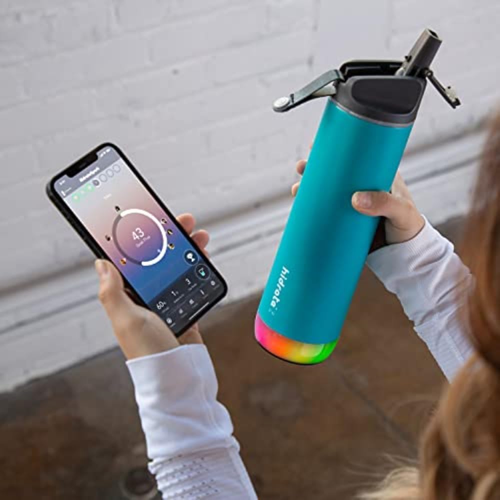 Smart Water Bottle with Bluetooth Tracking, LED Reminder, 21oz C812