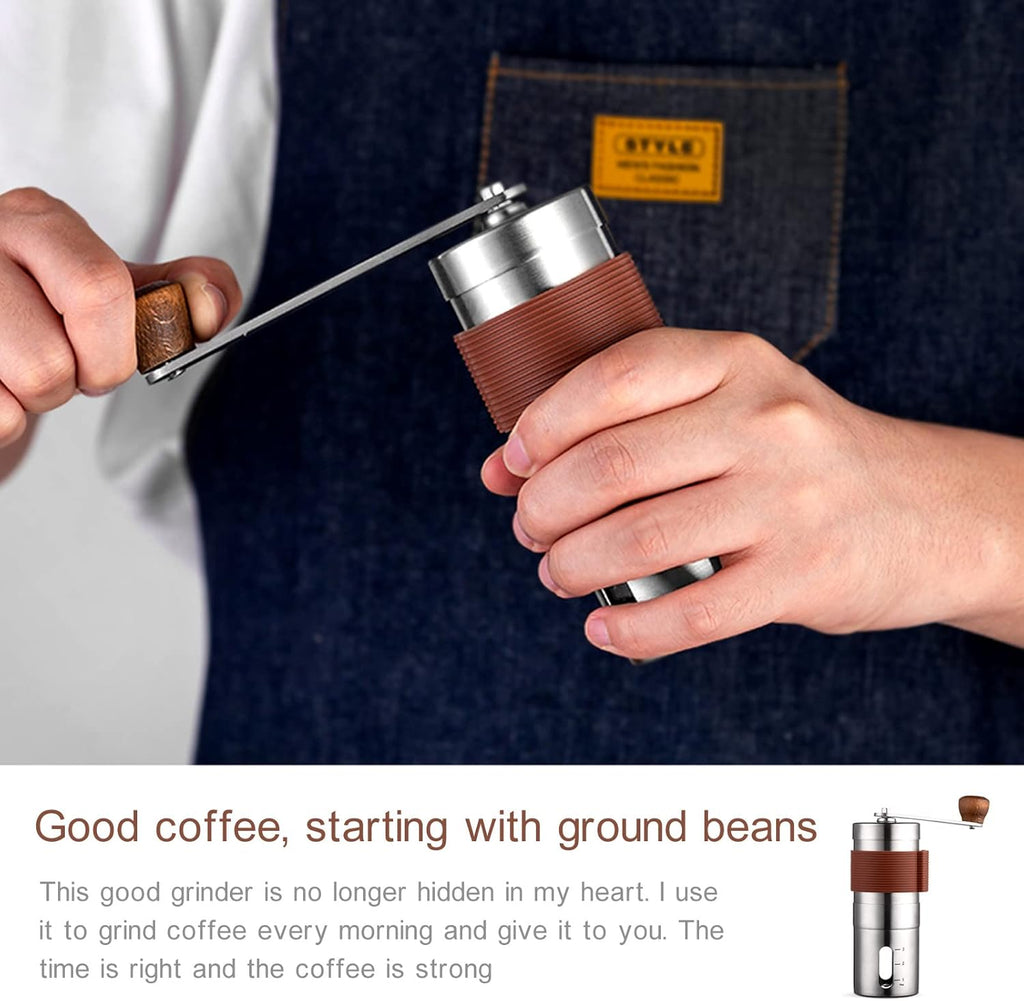 Manual Coffee Grinder, Portable, Adjustable, Stainless Steel X72848