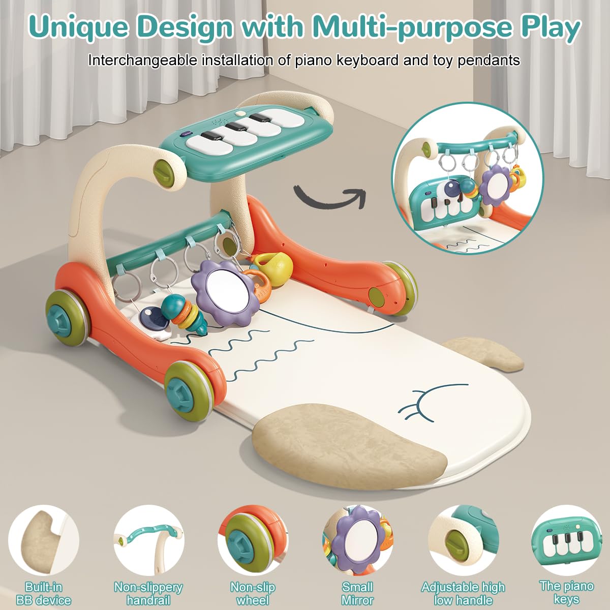 Baby Play Mat Gym with Music Light and Sensory Toys G9211