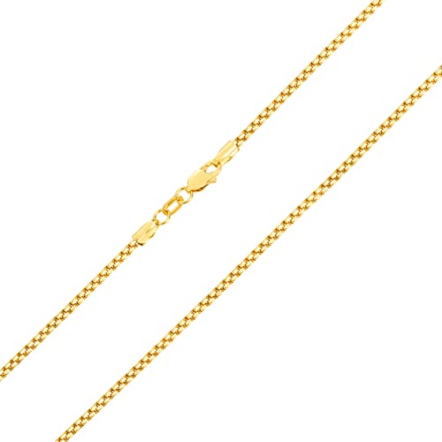 14k Yellow Gold 1.5mm Box Chain Pendant Necklace N8389