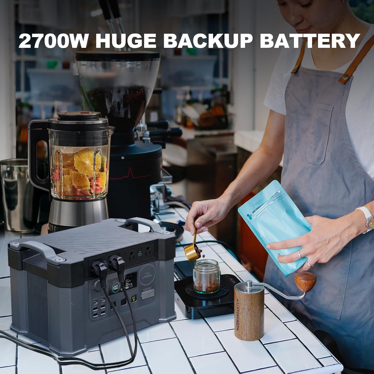 Solar Generator 2400W Portable Power Station 1451Wh for Camping Home Emergency E184020