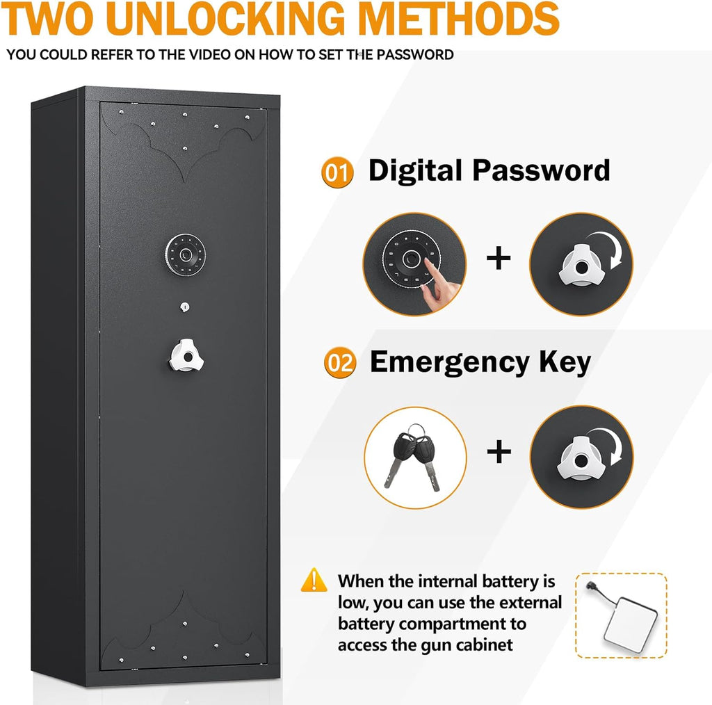 Gun Safe for Rifles and Pistols with Digital Keypad G5537