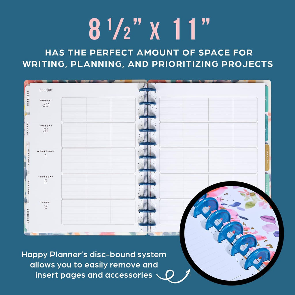 Disc-Bound 12-Month Academic Planner, Daily and Monthly, Big Size, 8.5" x 11" Y907