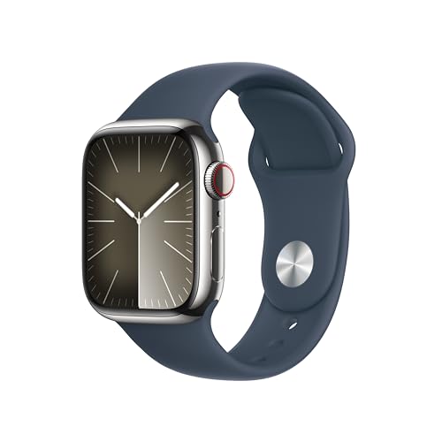 Apple Watch Series 9 [GPS + Cellular 45mm] Smartwatch with Starlight Aluminum Case with Starlight Sport Band M/L. Fitness Tracker, ECG Apps, Always-On Retina Display
