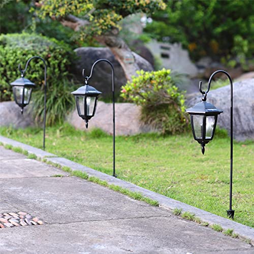 Solar Hanging Lanterns with Shepherd Hooks, Warm White LED, 2 Pack T476037