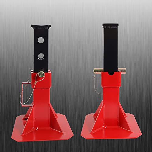 Heavy Duty Pin Style Adjustable Height Jack Stands, 12 Ton Capacity, Red, 1 Pair Q15958