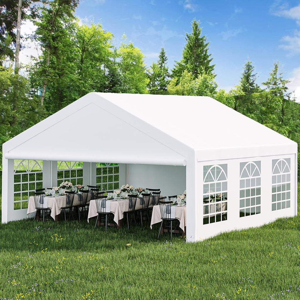 20 x 20 FT Outdoor Party Tent Canopy with Removable Sidewalls, White R736426