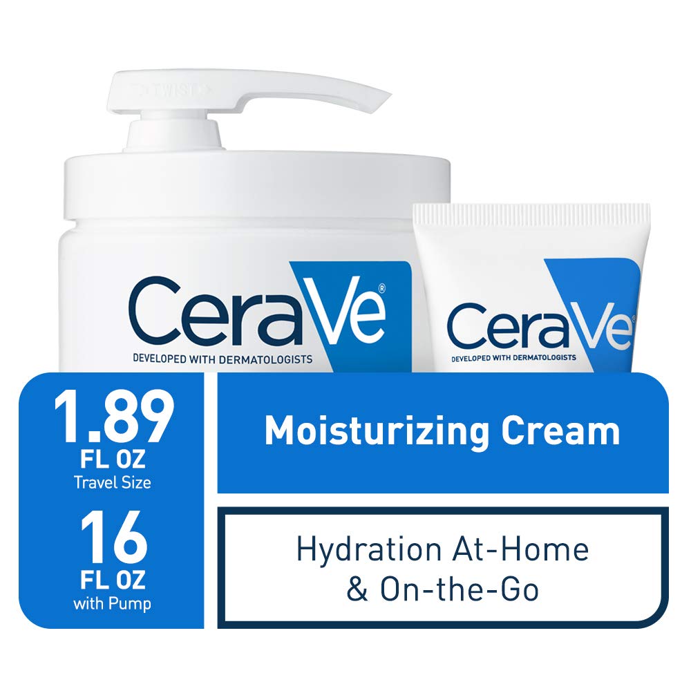 Moisturizing Cream Combo Pack with Pump and Travel Size, Fragrance Free O96479