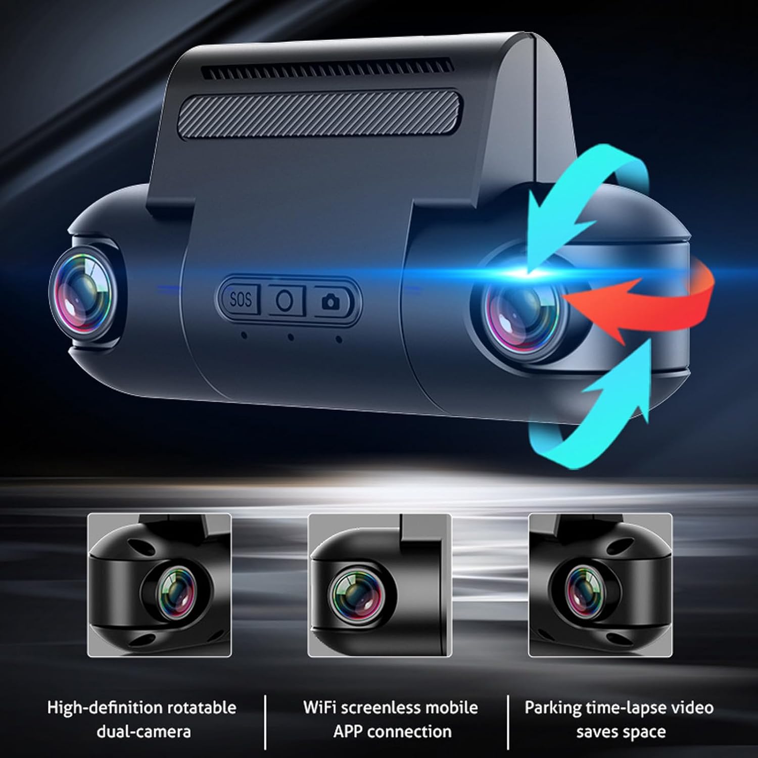 Dash Cam 1080P Front and Rear with 170° Wide Angle V361344
