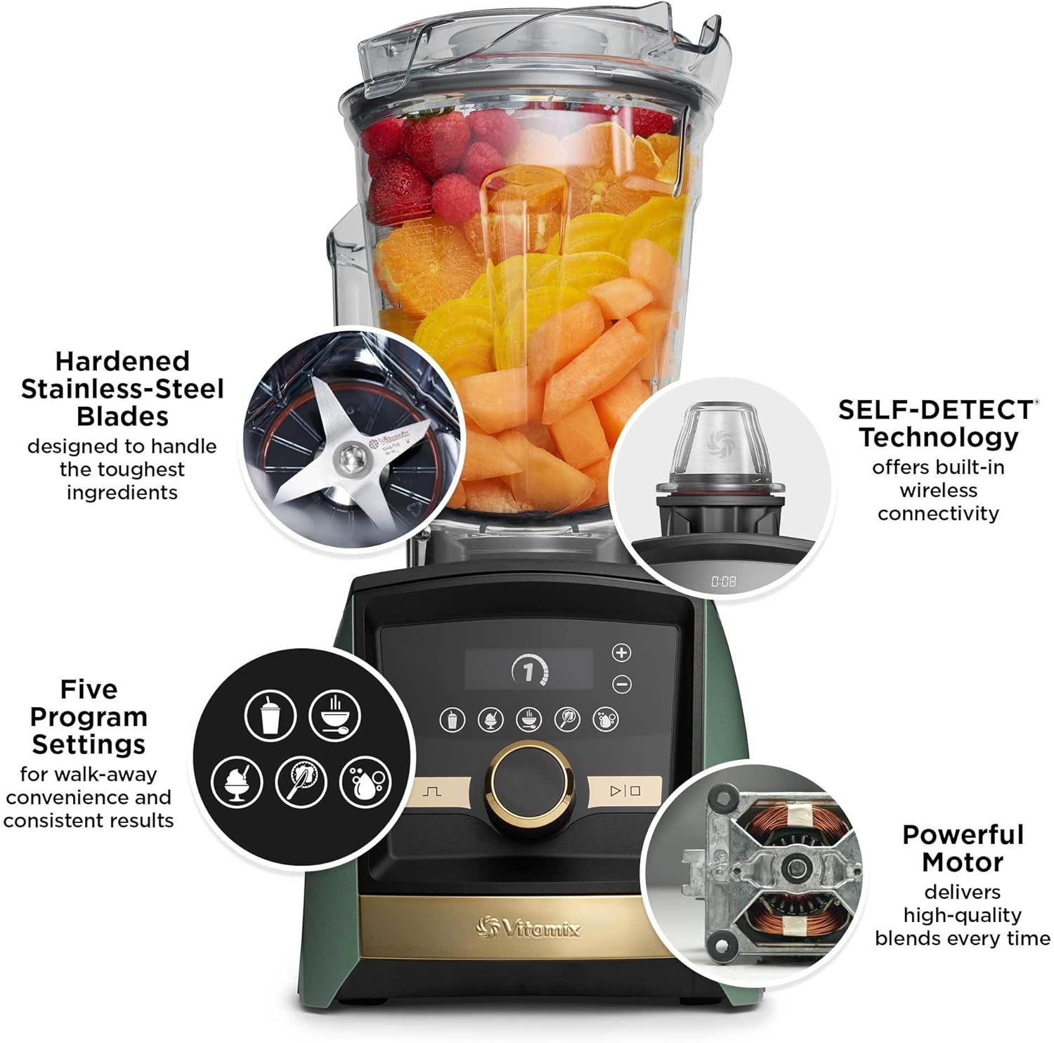 64 oz. Smart Blender, Professional-Grade, Low-Profile Container W719