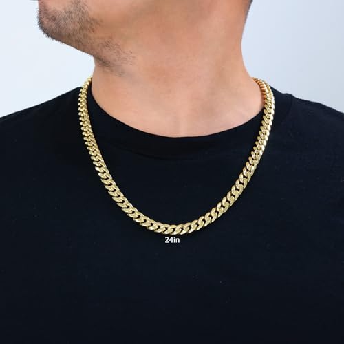 14k Yellow Gold 9mm Miami Cuban Link Chain Necklace J833