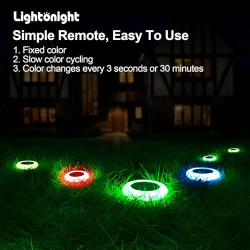 Solar Lights Outdoor, Color Changing with Remote, Pathway Lights for Garden Yard (6 Pack) A105329