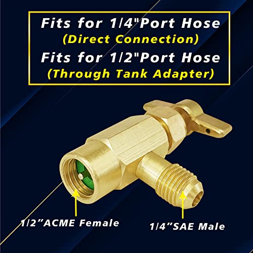 R1234YF Self-Sealing Refrigerant Can Tap Valve with Hose Adapters R38916