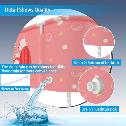 Foldable Portable Bathtub for Adults, 47 Inch Soaking Tub O140