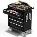 4-Drawer Rolling Tool Chest Toolbox,Tool Chest with Wheels,Tool Storage Cabinet with Locking System,Tool Box Organizer for Garage,Warehouse, Workshop (Black, 4-Drawers)