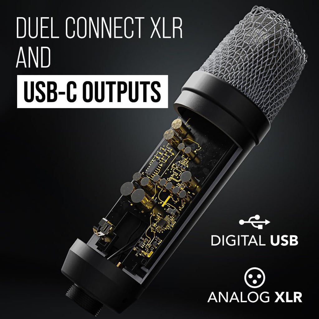 Studio Condenser Microphone with XLR and USB Outputs & USB Audio Interface O50570