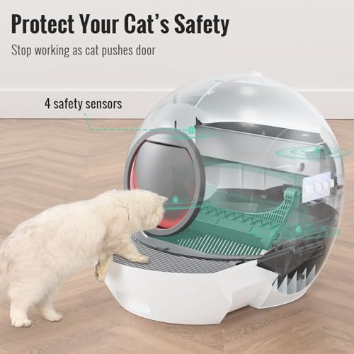 Automatic Self Cleaning Cat Litter Box for Multi Cats, 60L with Safety Protection H74738