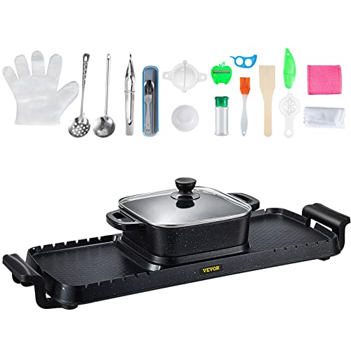 Electric Grill Hot Pot 2 in 1, Non-Stick Indoor Korean BBQ Y426336