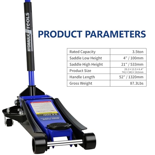 3 Ton Hydraulic Floor Jack, Low Profile, 6000 lbs Capacity A733042