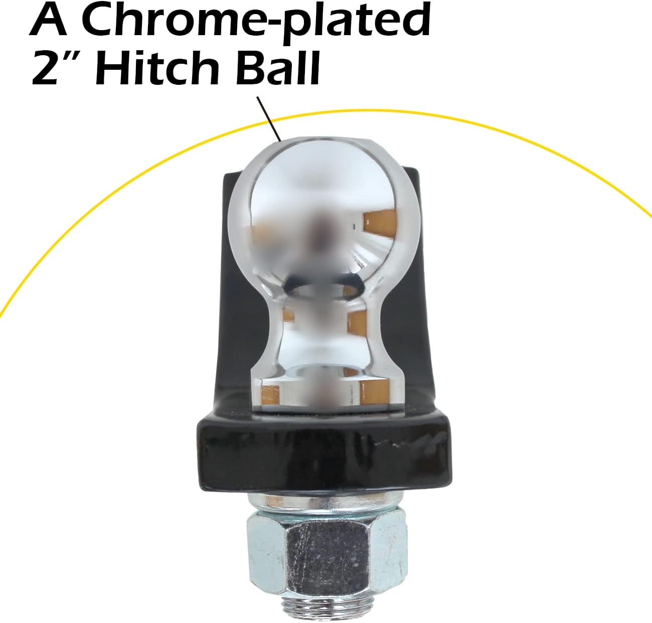 Trailer Hitch Mount with 2 inch Ball and Pin, Fits 2 inch Receiver, 7,500 lbs Capacity O3797