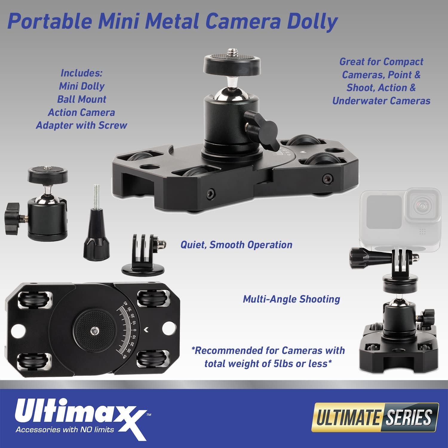 GoPro Hero 12 Bundle with 64GB Memory Card, Mini Camera Dolly, Battery & Charger M746