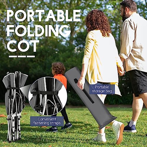 Folding Camping Cot for Adults, Heavy Duty with Pad and Carry Bag S3757